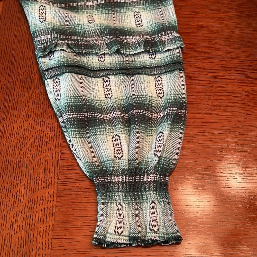 Free People Redwood Flannel Mini Dress Green - Picture 12 of 16